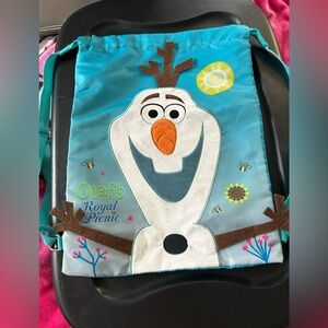 Disney Cruise Line Olaf's Royal Picnic Drawstring Bag - Blue and Orange